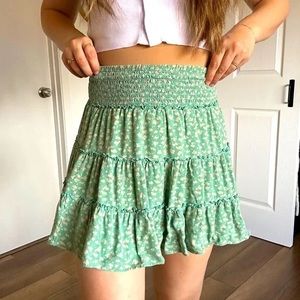 AE green size small floral skirt